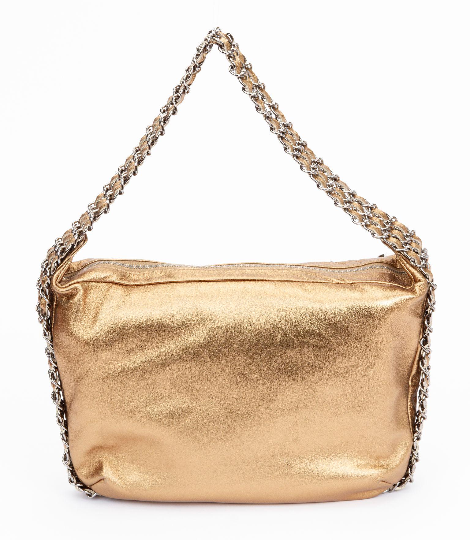 Brown Chanel Multichian Gold Shoulder Bag For Sale