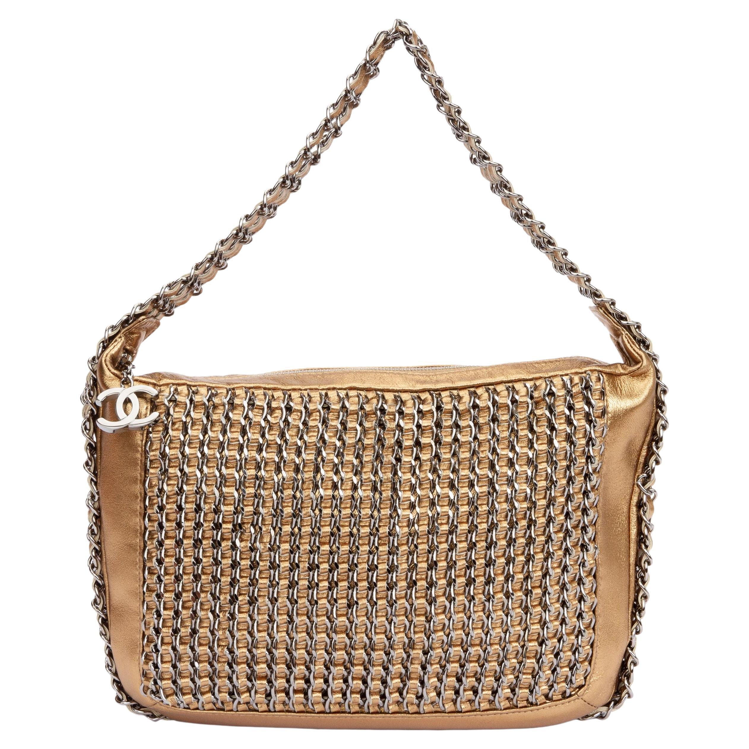 Chanel Multichian Gold Shoulder Bag For Sale