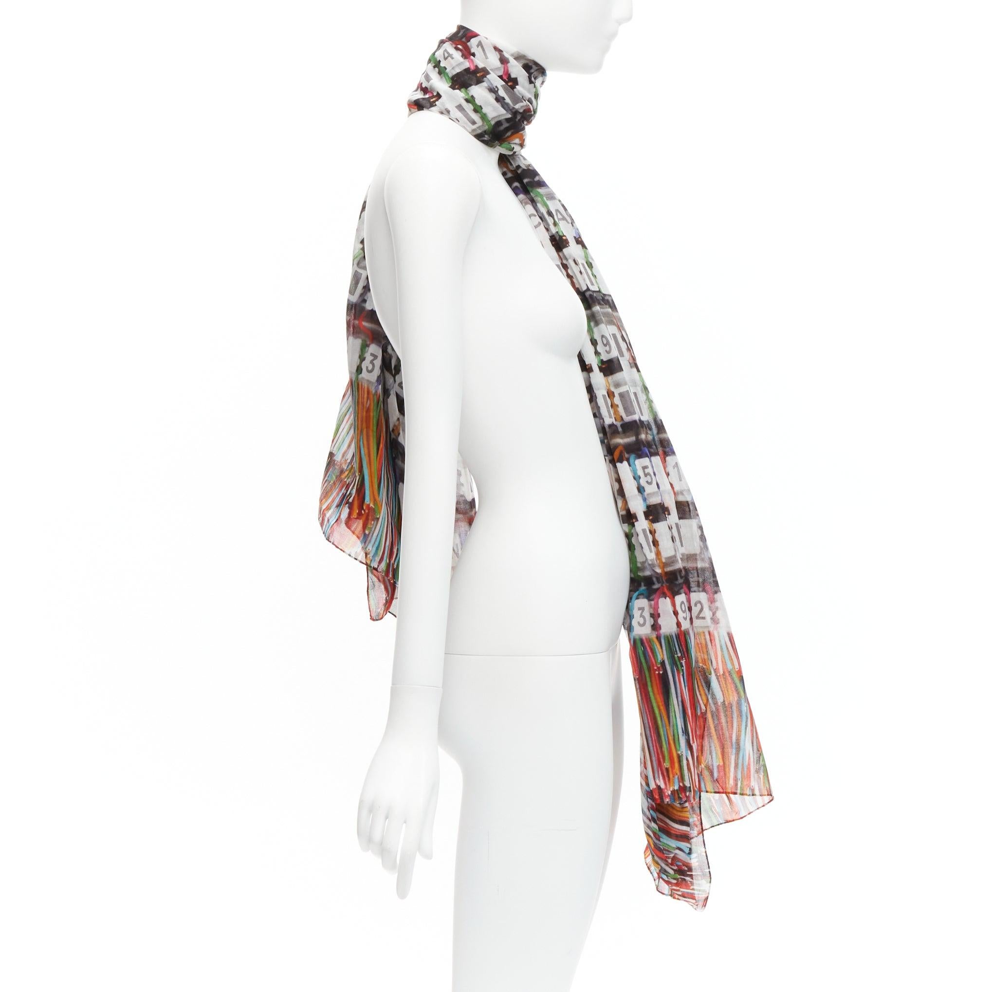 Women's CHANEL multicolor 100% cotton CC logo data centre number print scarf