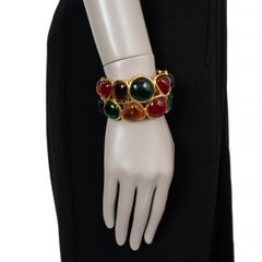 CHANEL multicolor 91A GRIPOIX GLASS Cuff Bracelet