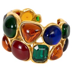 CHANEL multicolor 91A GRIPOIX GLASS Cuff Bracelet