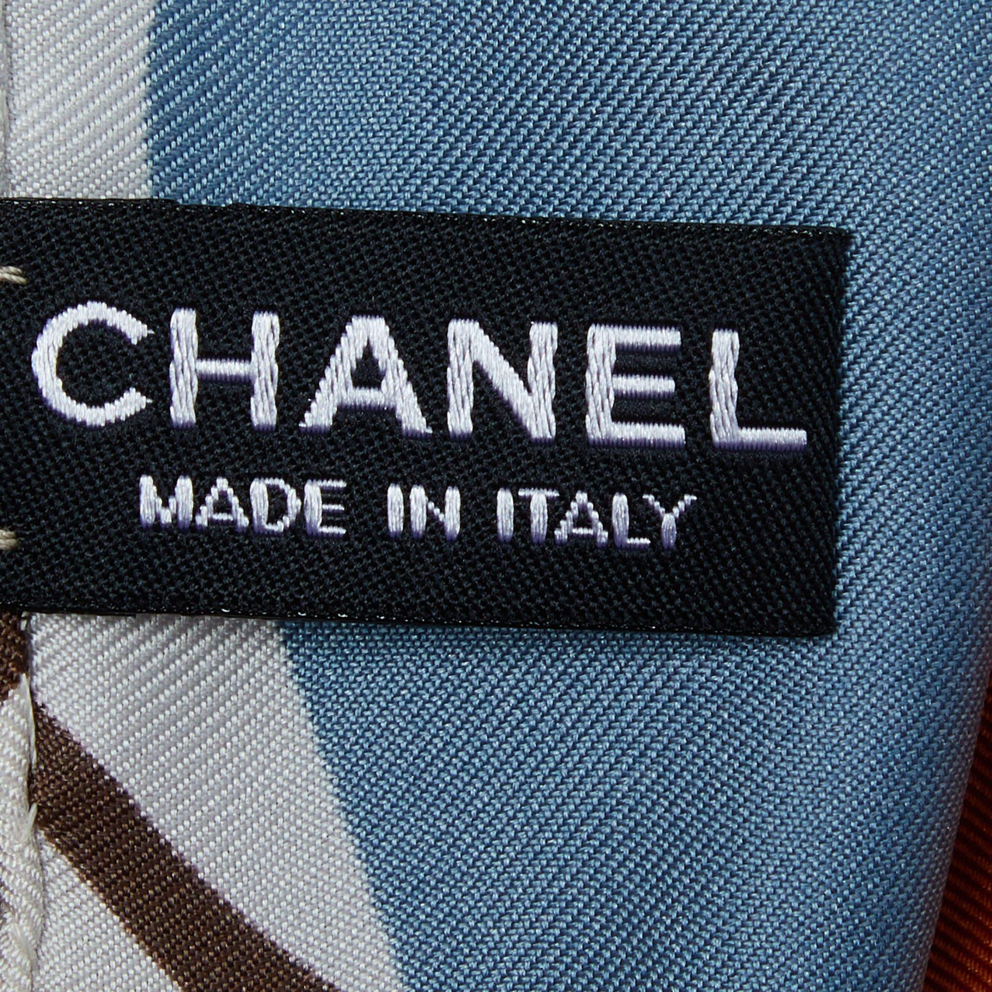 Women's Chanel Multicolor Abstract Print Silk Square Scarf