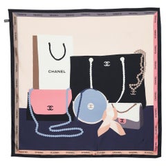 Chanel Multicolor Bags Print Silk Square Scarf