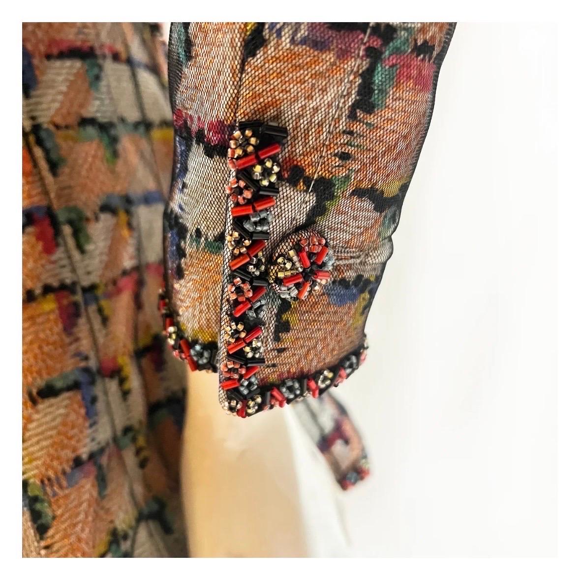 Chanel Multicolor Beaded Trim Jacket Cruise1998 In Excellent Condition In Los Angeles, CA