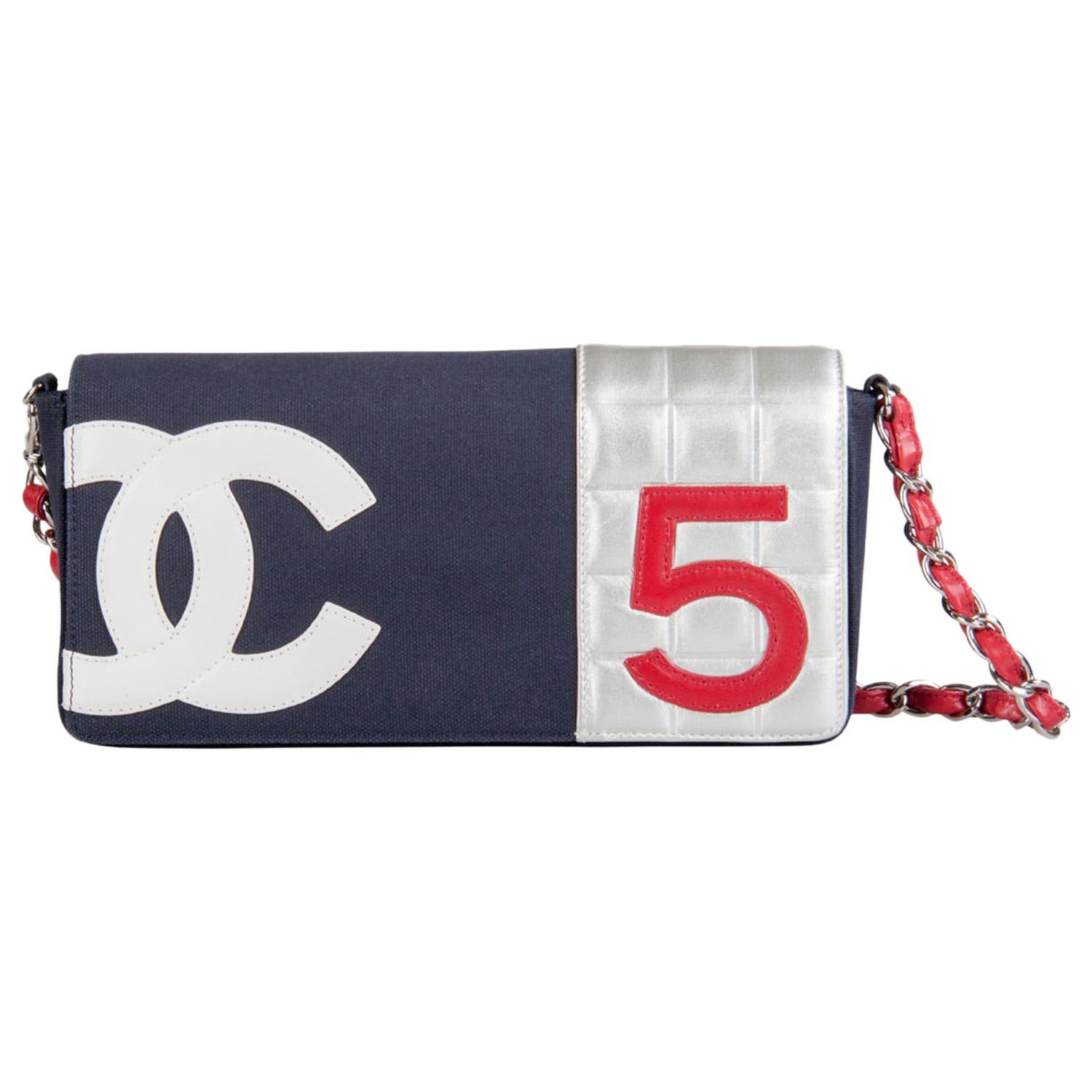Chanel Multicolor Canvas and Leather No. 5 Flap Bag
