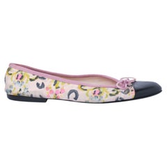 Chanel Multicolor Canvas and Patent Leather Cap-Toe Ballet Flats - '00s