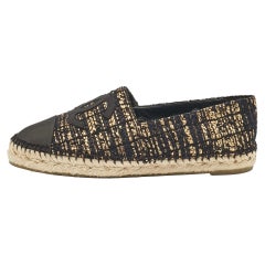 Chanel Multicolor Canvas and Tweed CC Espadrille Flats Size 38