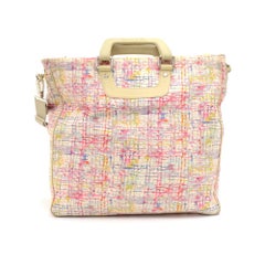 Chanel Multicolor Canvas XL 2 way Shoulder Tote Clover Bag