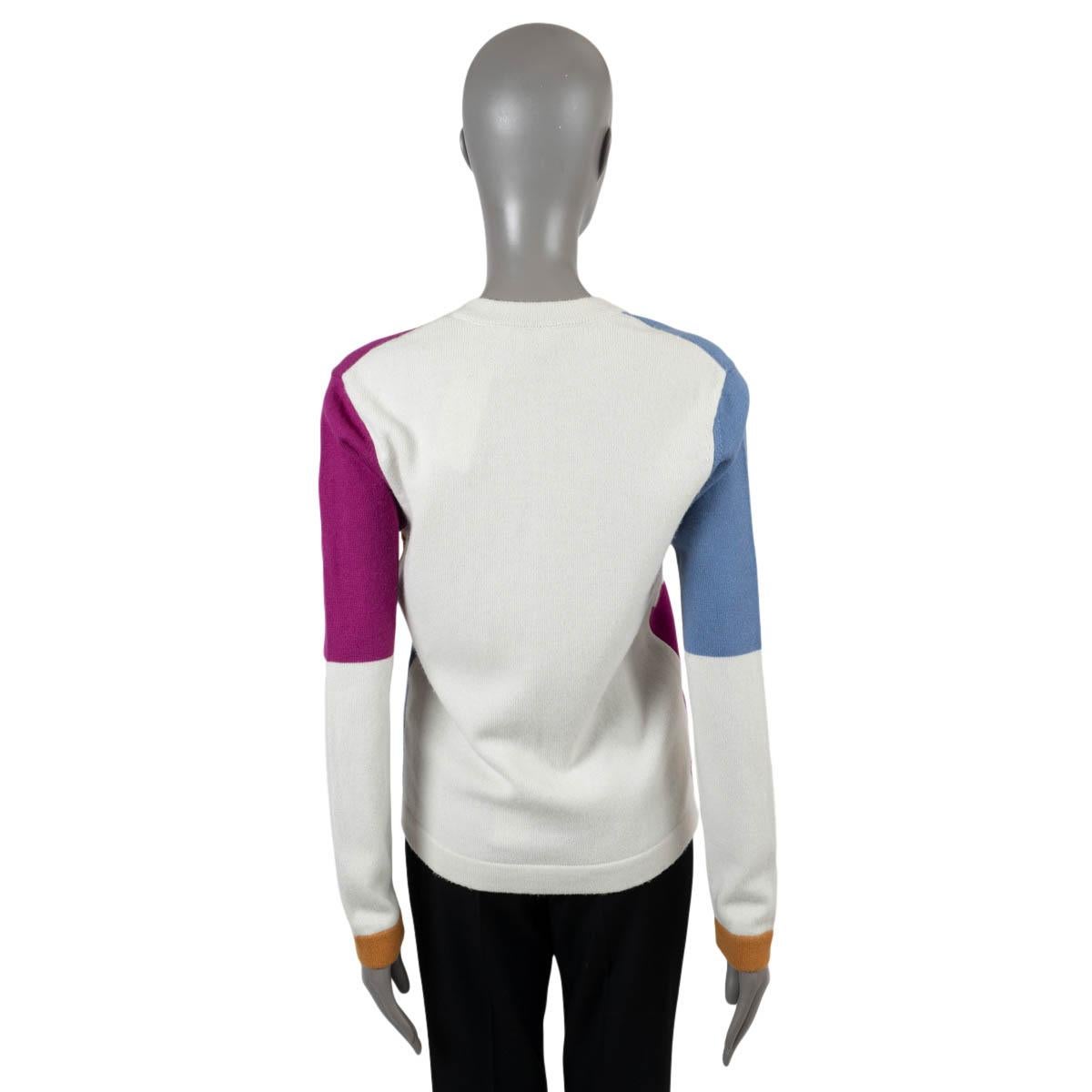 Women's CHANEL multicolor cashmere 2020 20K COLORBLOCK Cardigan Sweater 36 XS For Sale