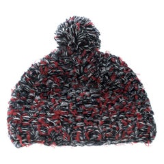 Chanel Multicolor Kaschmir und Wolle Grobstrick Pom Pom Beanie