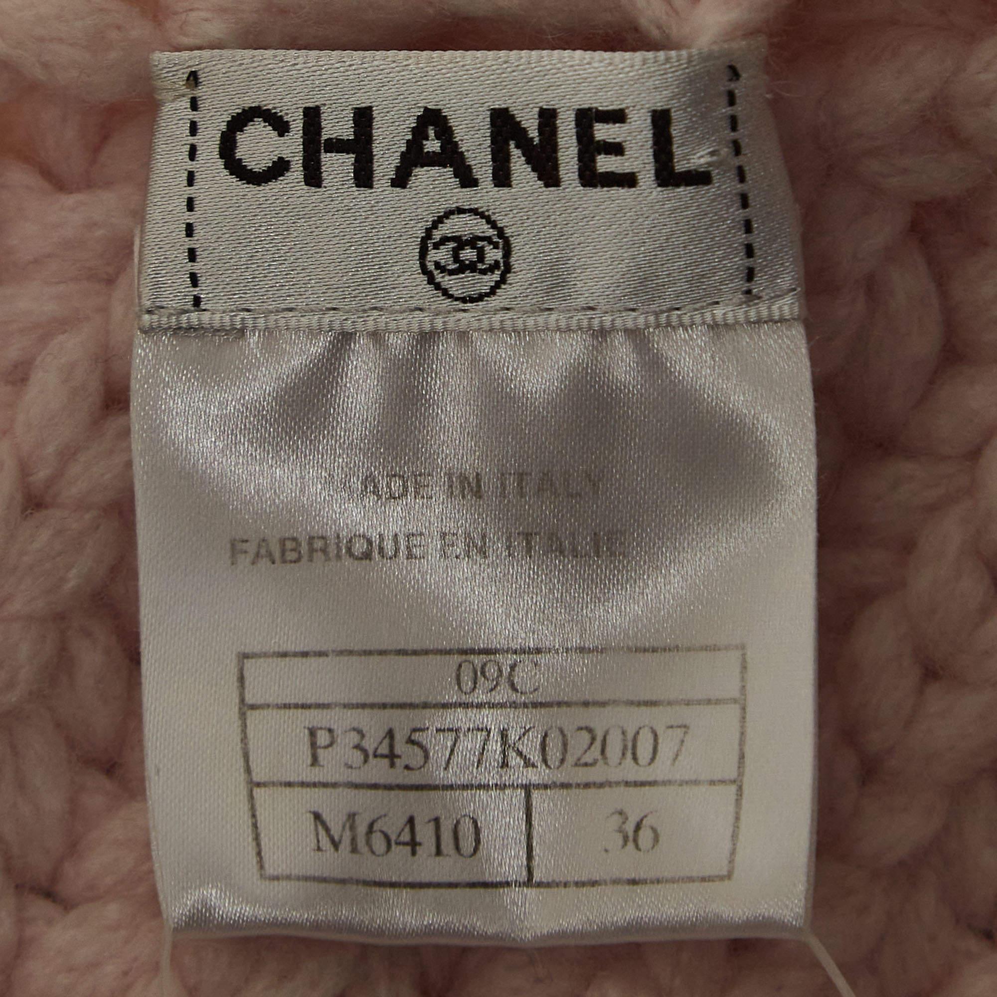 Chanel Multicolor Cashmere Knit Asymmetrical Pullover S In Excellent Condition In Dubai, Al Qouz 2