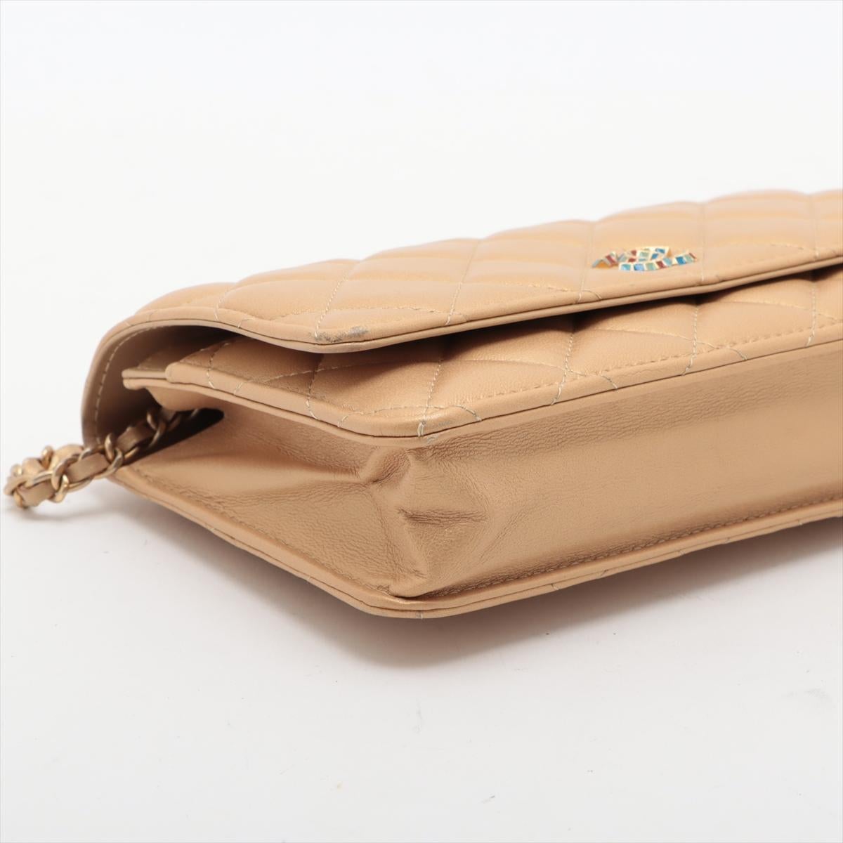 Chanel Multicolor CC Logo Matelasse Lammfell Kette Umhängetasche Gold * PREORDER 2