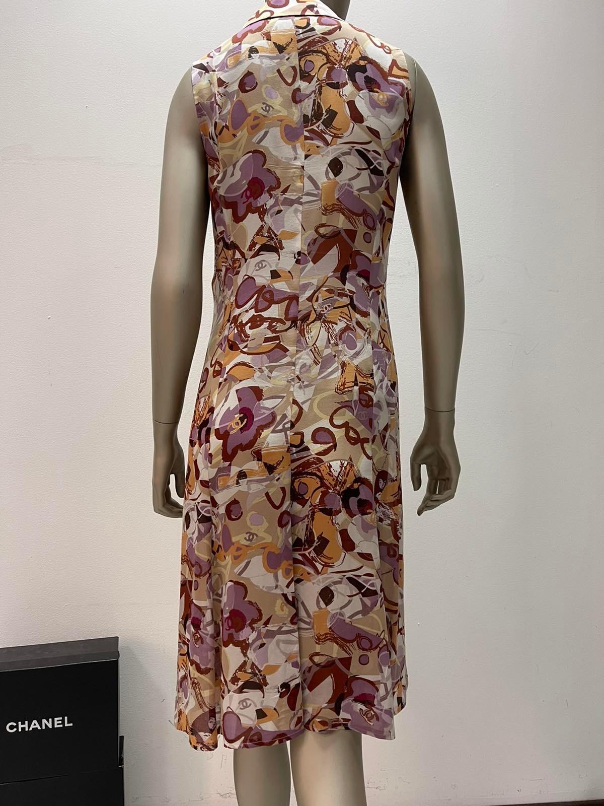 Women's Chanel Multicolor CC Silk Dress