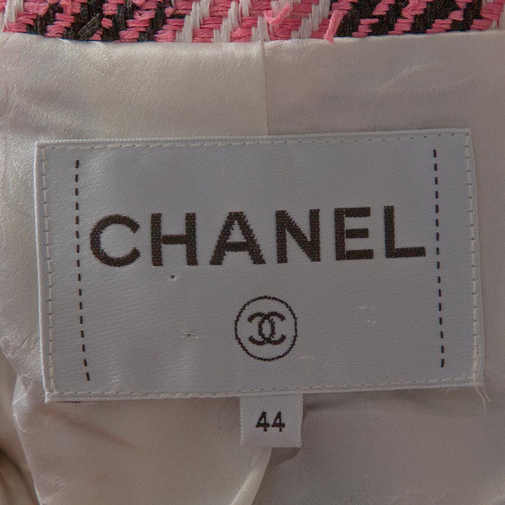 Chanel Multicolor Checked Tweed Cropped Belted Jacket L In Good Condition In Dubai, Al Qouz 2