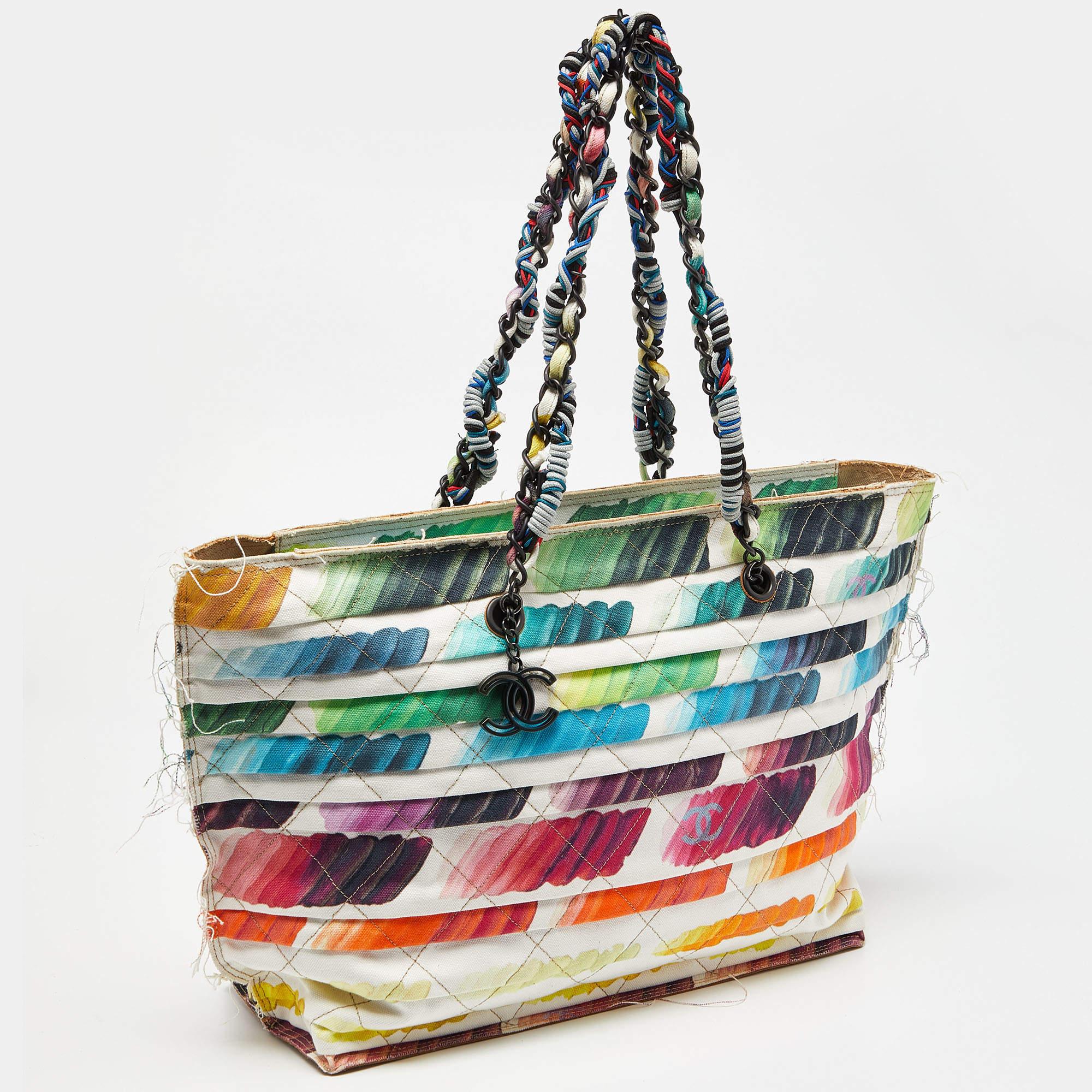 Women's Chanel Multicolor Colorama Canvas Shopper Tote