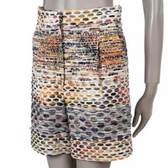 CHANEL multicolor cotton 17C CUBA TWEED BERMUDA Shorts Pants 38 S