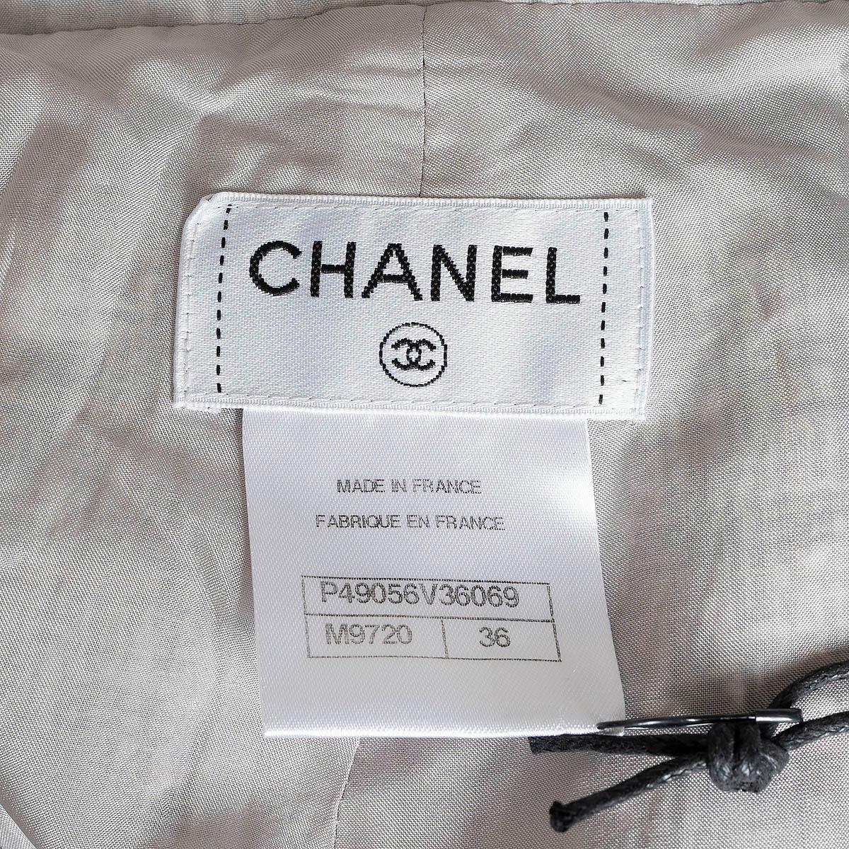 CHANEL multicolor cotton 2014 14S CROPPED TWEED Pants 36 XS For Sale 2