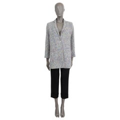 CHANEL multicolor cotton 2014 14S SINGLE BUTTON TWEED Coat Jacket 38 S