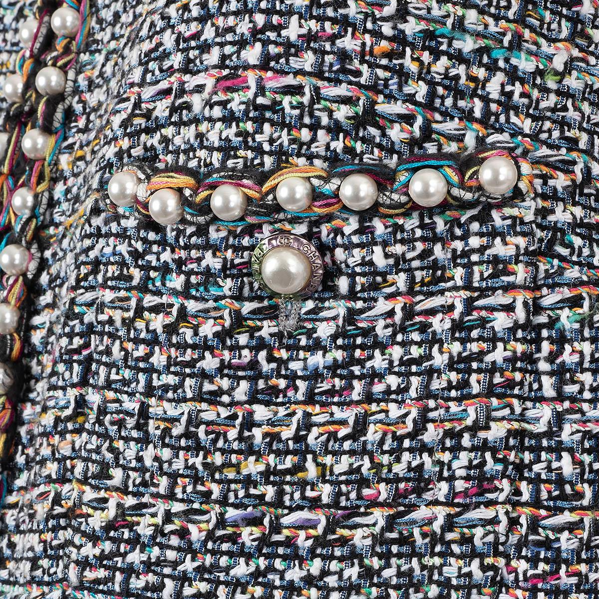 CHANEL veste gilet en coton multicolore 2017 17P PEARL EMBELLISHED TWEED 40 M 3