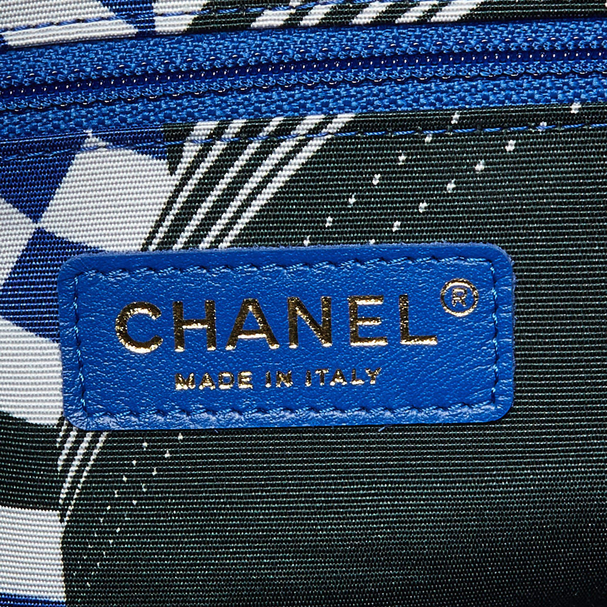 Chanel Mehrfarbige große Shopper Tote aus Baumwolle mit Seil im Angebot 8