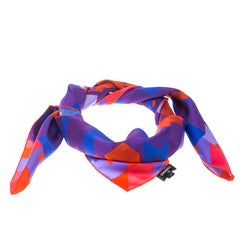 Chanel Multicolor Data Center Printed Silk Square Scarf