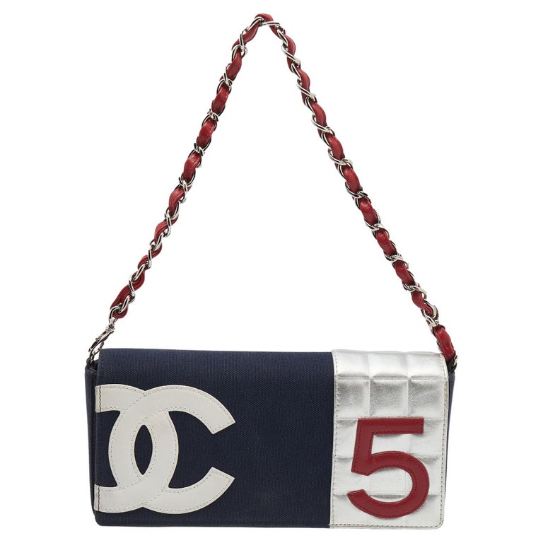 Chanel Multicolor Denim And Leather Vintage Number 5 Flap Bag at 1stDibs