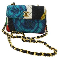 Chanel Multicolor Floral Print Quilted Canvas CC Turn-lock Flap Shoulder Bag