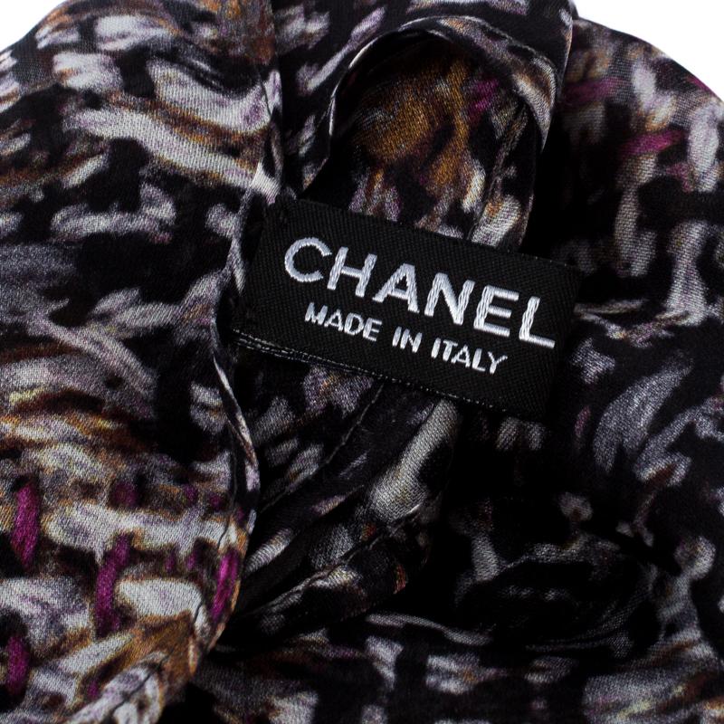 Women's Chanel Multicolor Floral Printed Silk Scarf