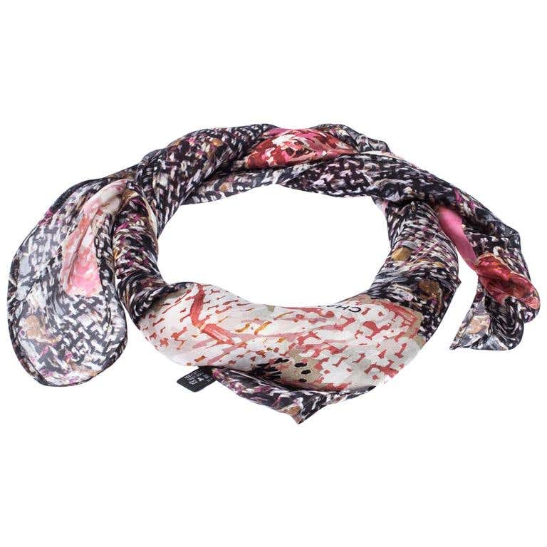 chanel red draft scarf at 1stdibs