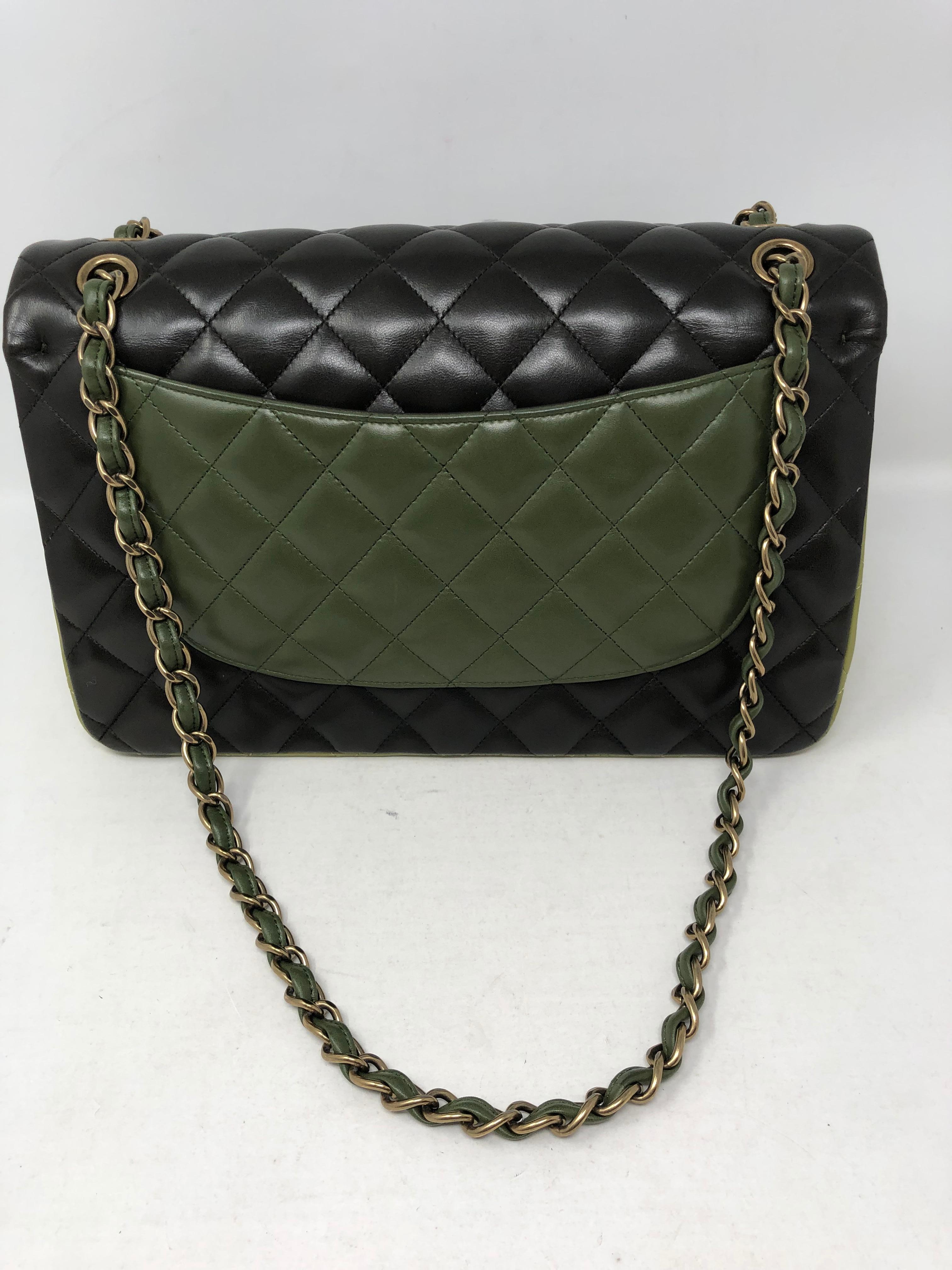 Chanel Multicolor Green Double Flap Bag für Damen oder Herren