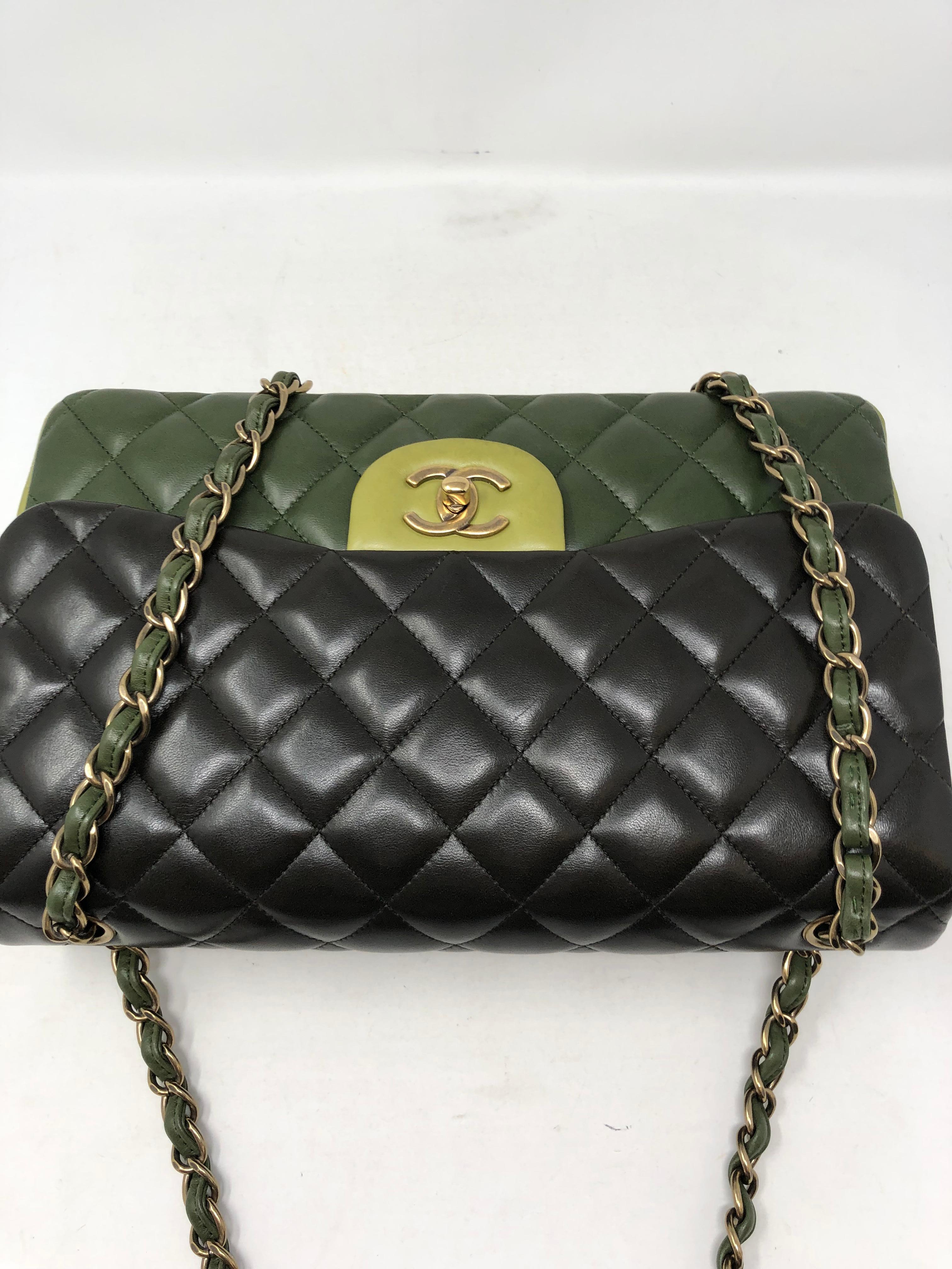 Chanel Multicolor Green Double Flap Bag 1