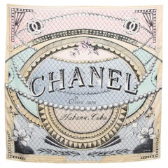 Chanel Multicolor Habana Kuba Print Seidenschal Quadratisch