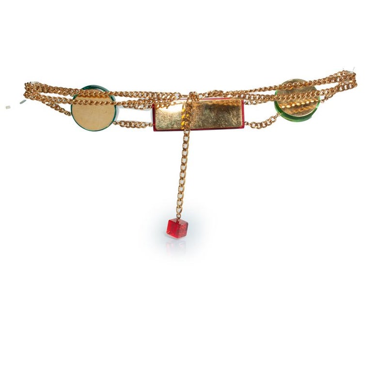 Chanel, multicolor iridescent chain belt For Sale at 1stDibs