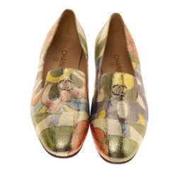 Chanel Multicolor Lurex Crepe Fabric Paris-Dubai Loafers Size 41