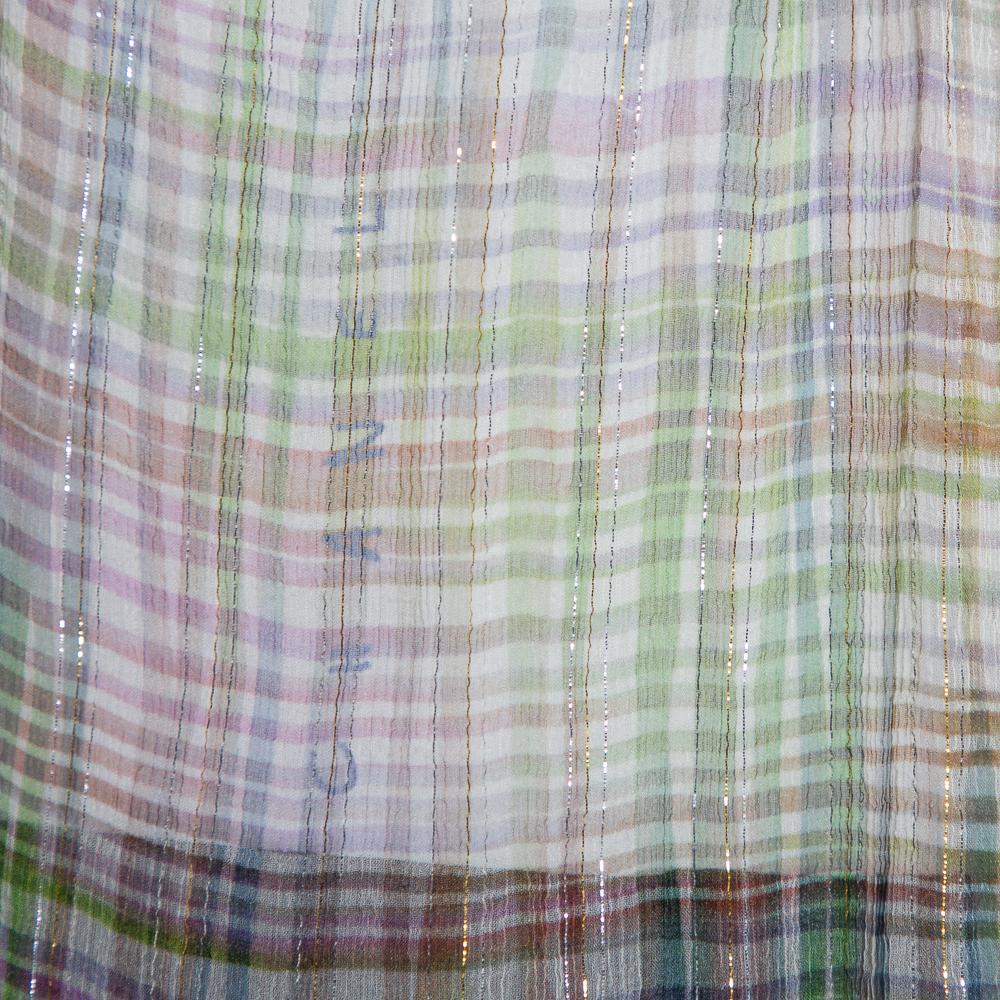 Chanel Multicolor Lurex Silk Sleeveless Shirt M 2