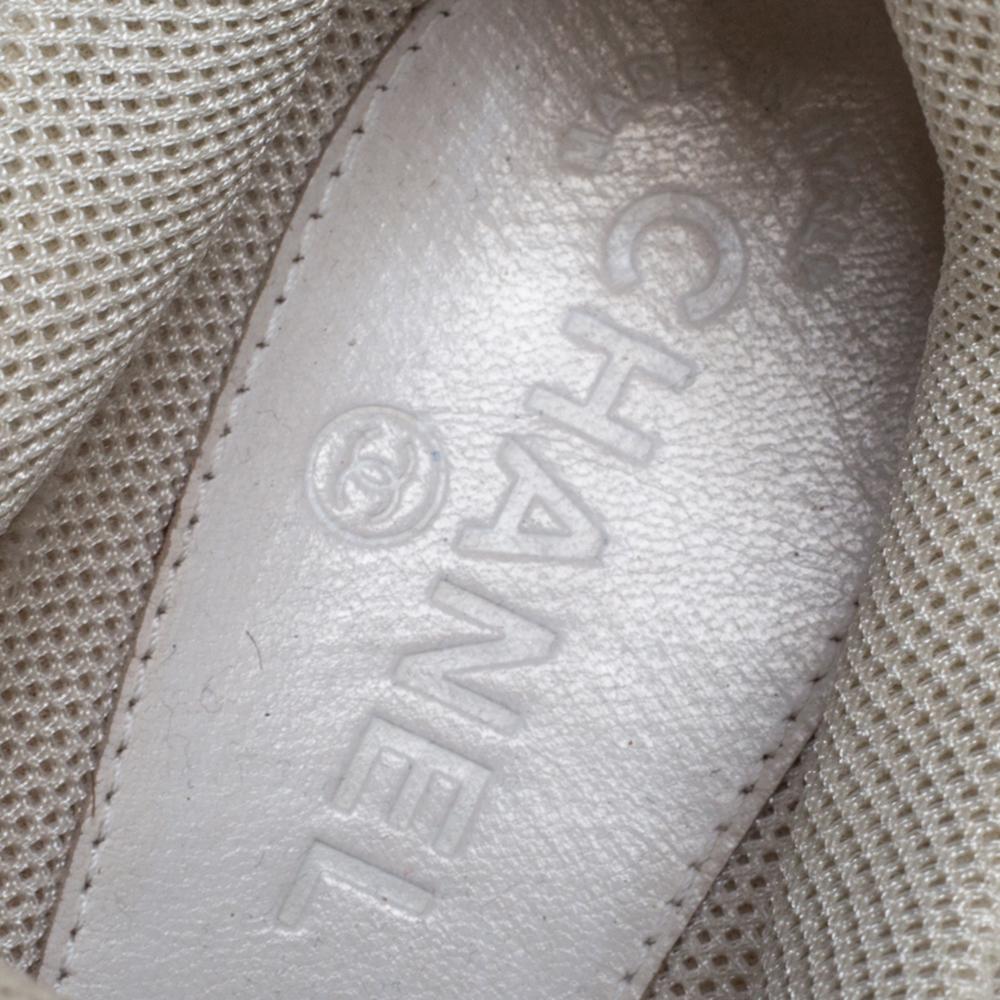Gray Chanel Multicolor Mesh, Suede and Leather CC Sneakers Size 42