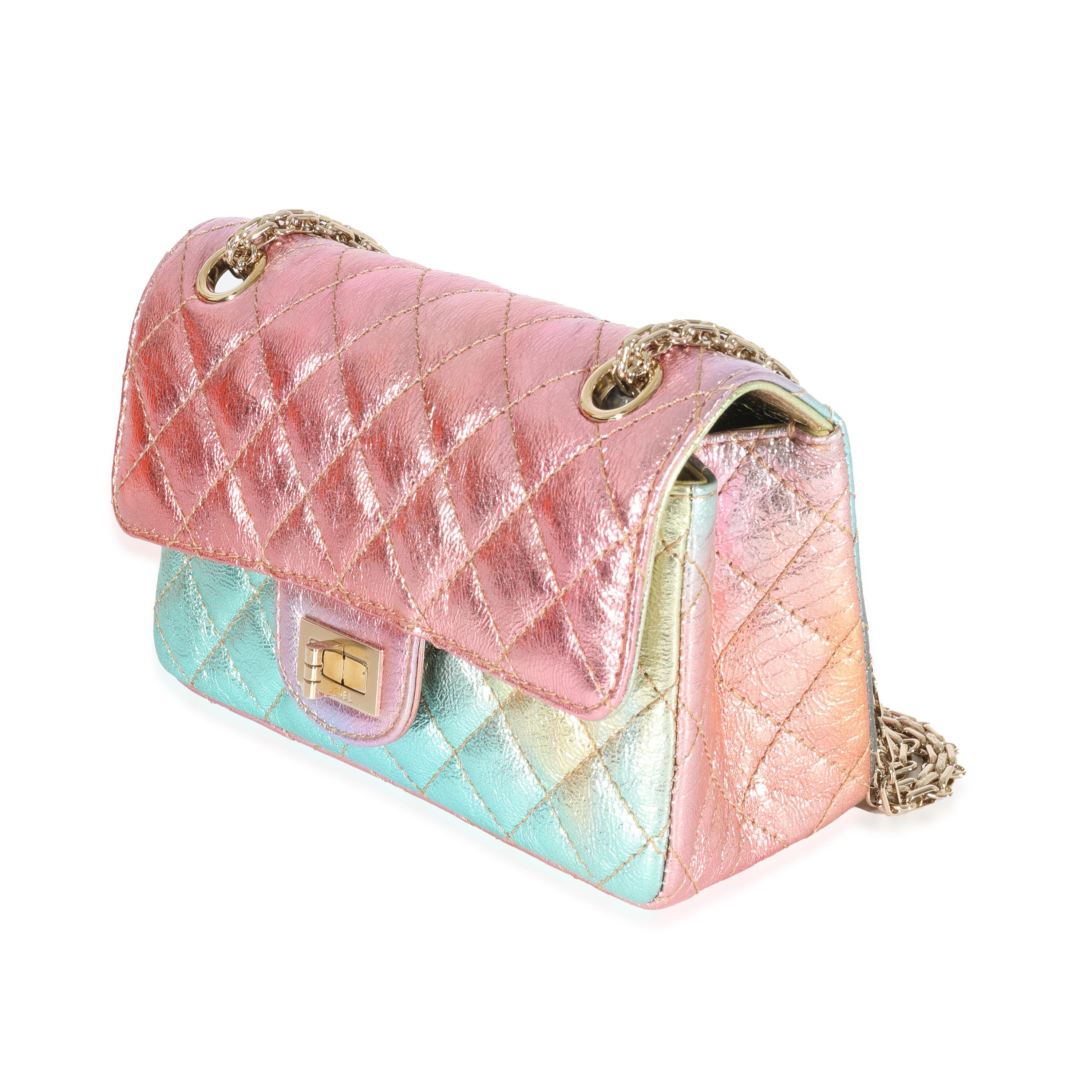 Women's or Men's Chanel Multicolor Metallic Goatskin Mini Reissue 2.55