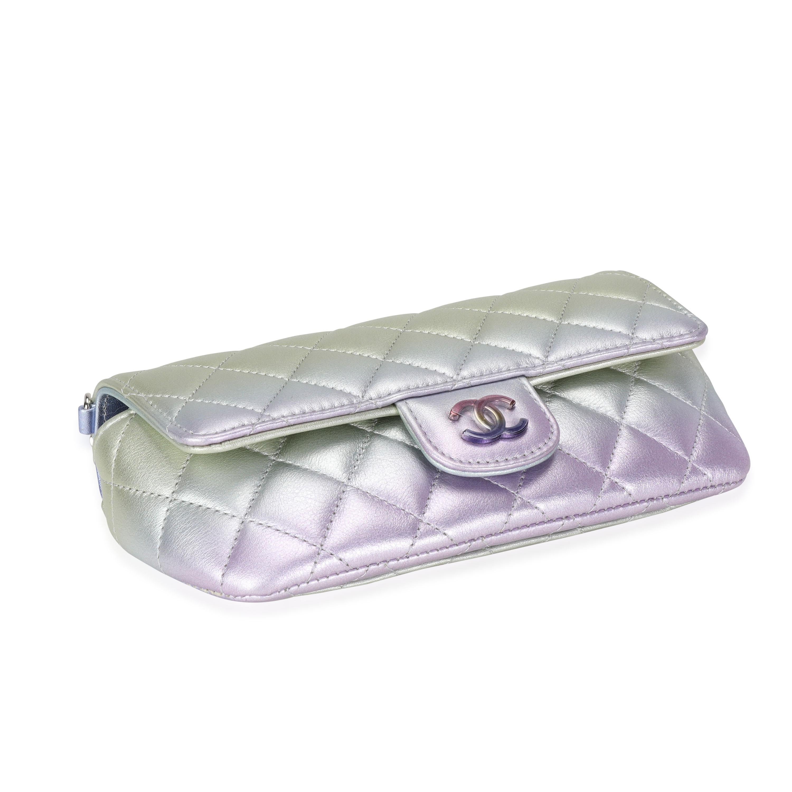 Chanel Multicolor Metallic Gradient Calfskin Glasses Case With Classic Chain For Sale at 1stDibs