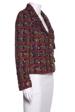 CHANEL  Multicolor Metallic Tweed Jacket Size M