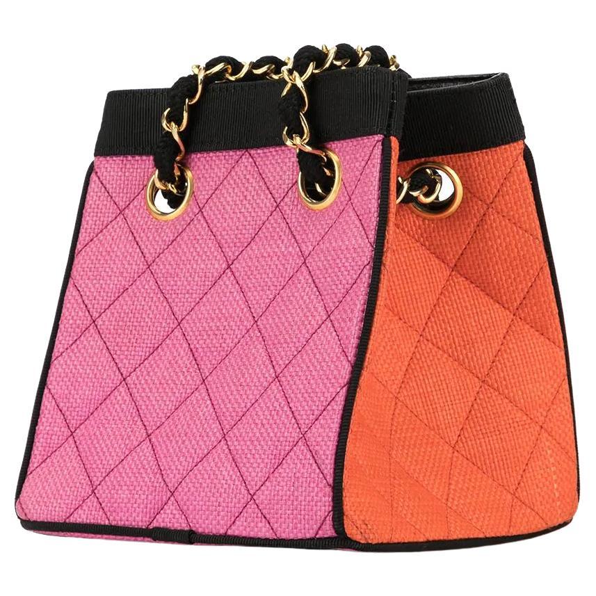 pink and black purse
