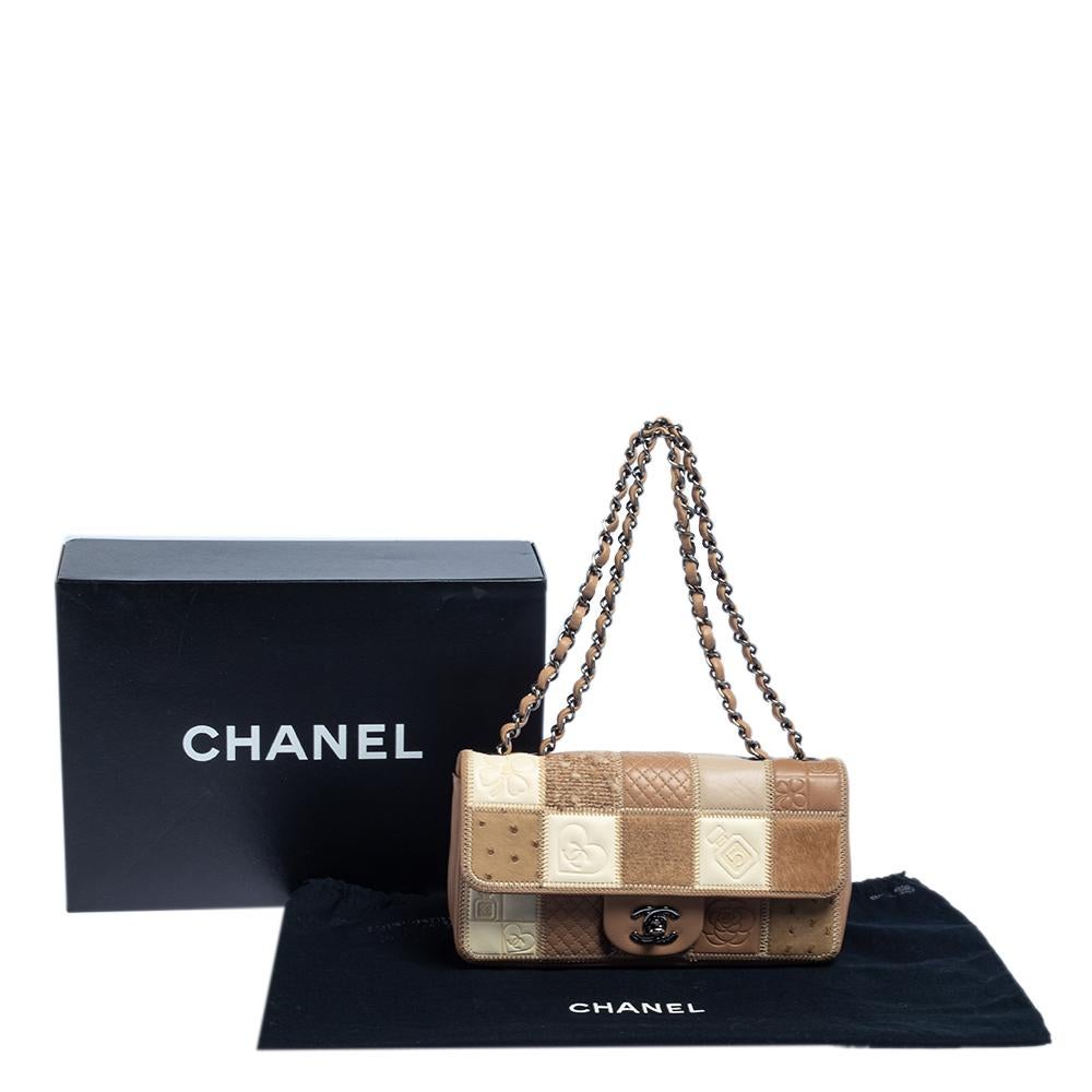 Chanel Multicolor Mixed Material Patchwork East West Flap Bag 7
