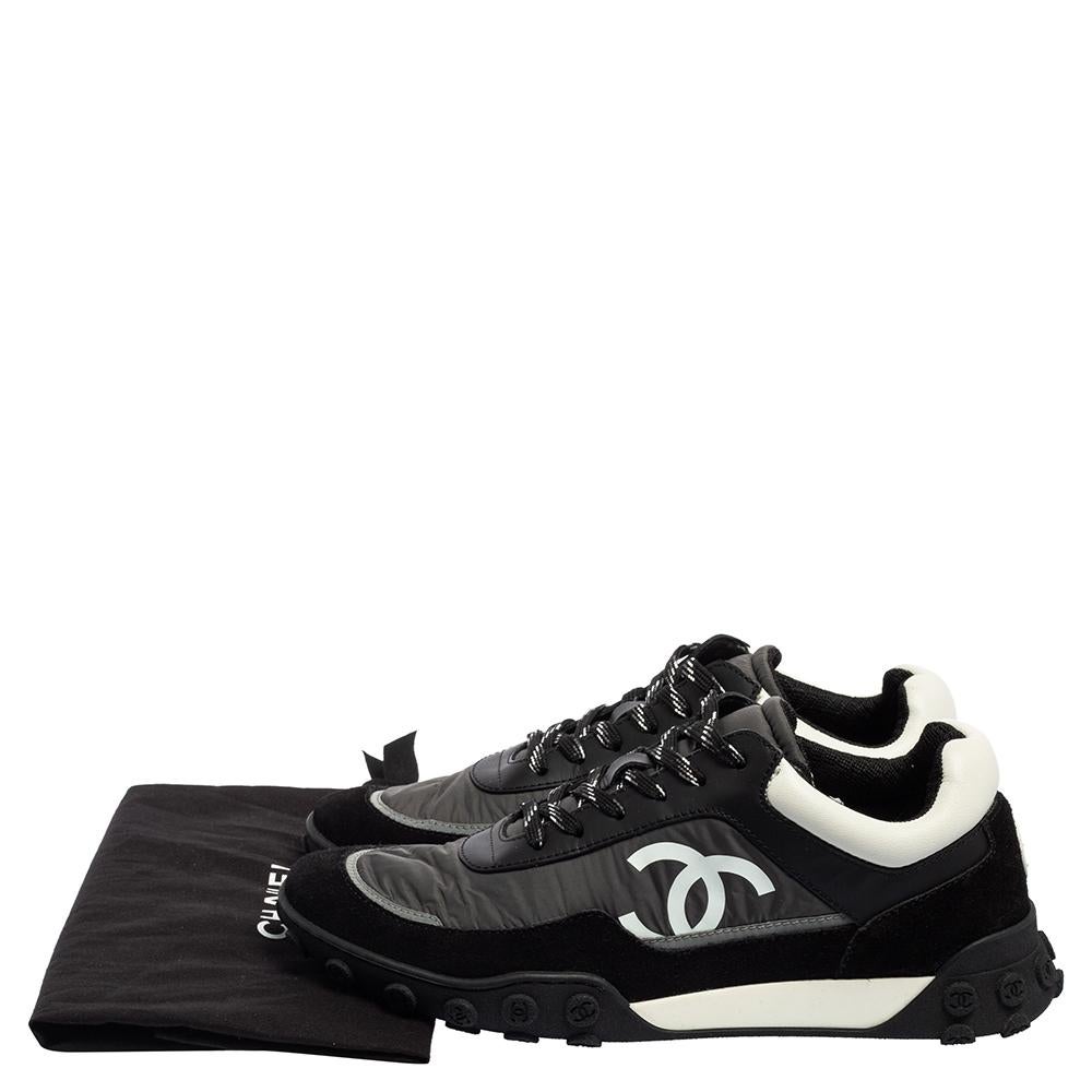 Women's Chanel Multicolor Nylon, Suede and Leather CC Low Top Sneakers Size 39.5