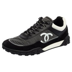 Chanel Chanel Multicolor Nylon, Wildleder und Leder CC Low Top Turnschuhe Größe 39,5