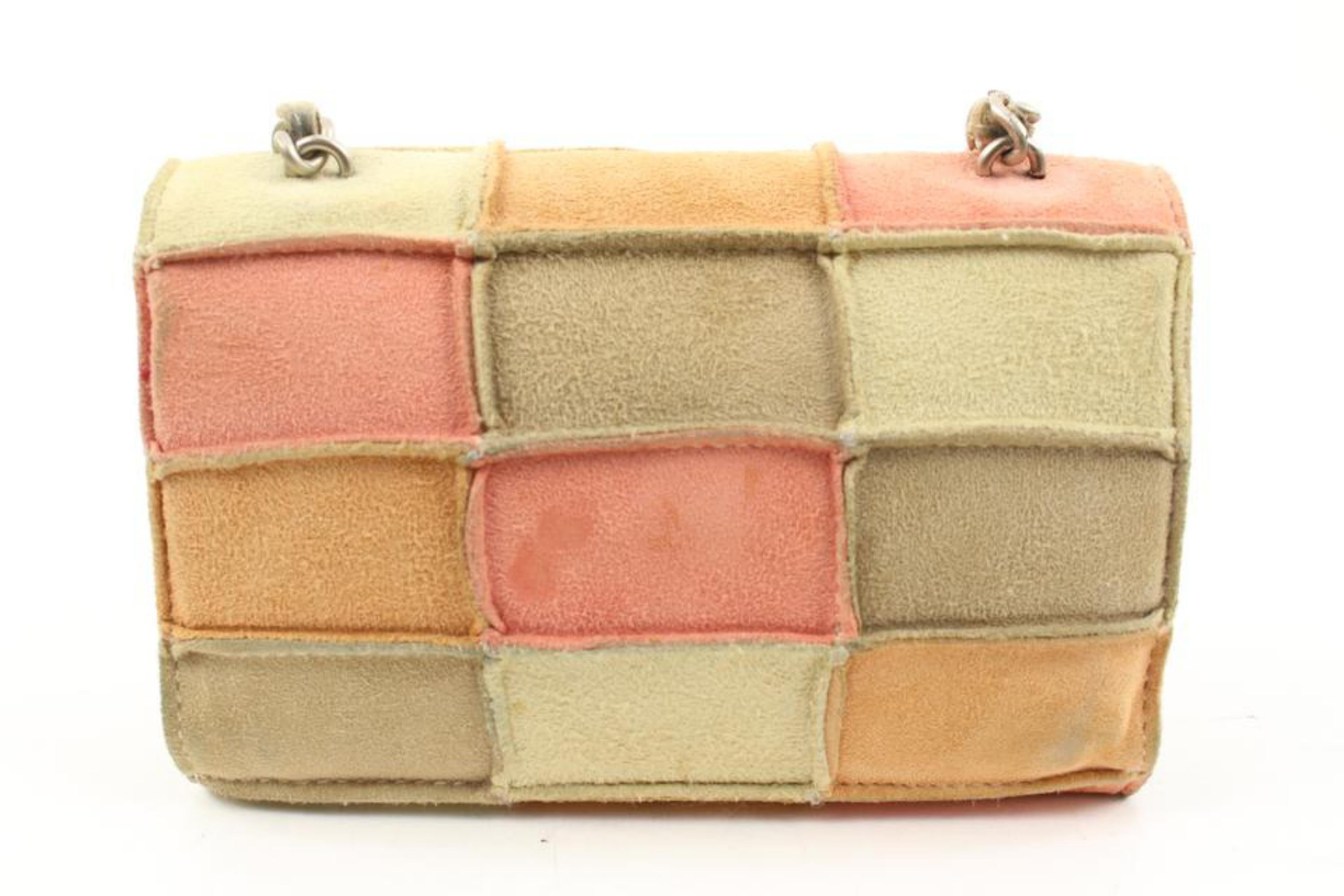 Chanel Multicolor Patchwork Suede CC Crystal Flap Bag s128c40 5