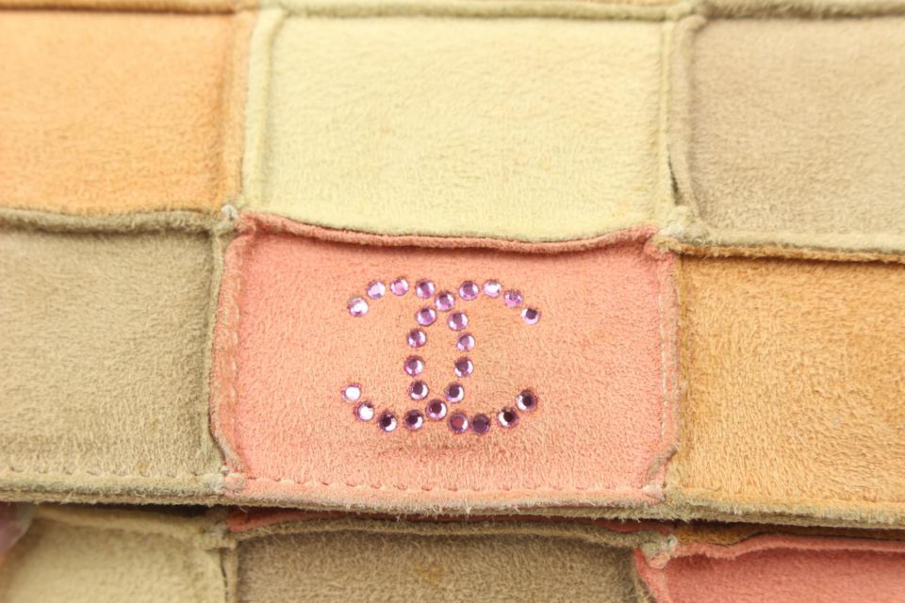 Chanel Multicolor Patchwork Suede CC Crystal Flap Bag s128c40 3