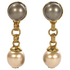 Chanel Multicolor Pearl Drop Earrings