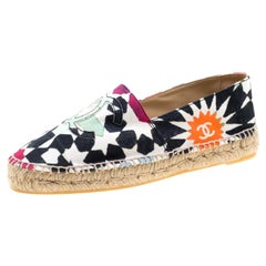 Chanel Multicolor Print Canvas CC Espadrille Size 41