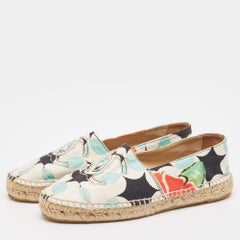 Chanel Espadrille plates en toile imprimée multicolore, taille 41