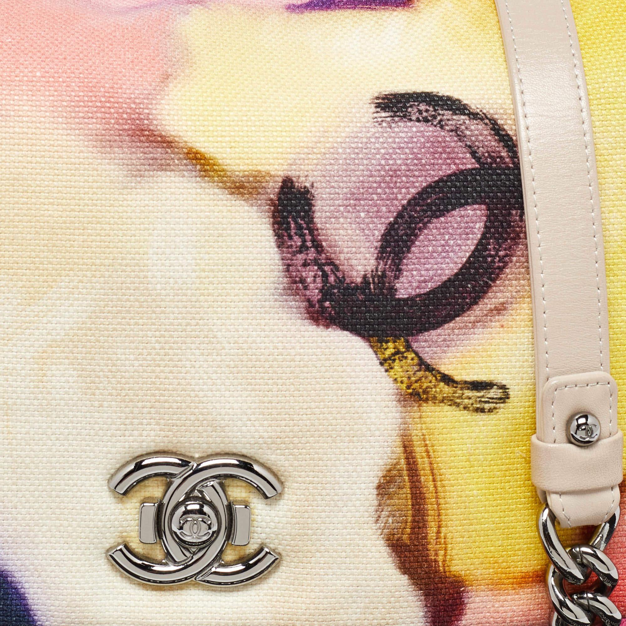 Women's Chanel Multicolor Printed Canvas Flower Power Messenger Bag