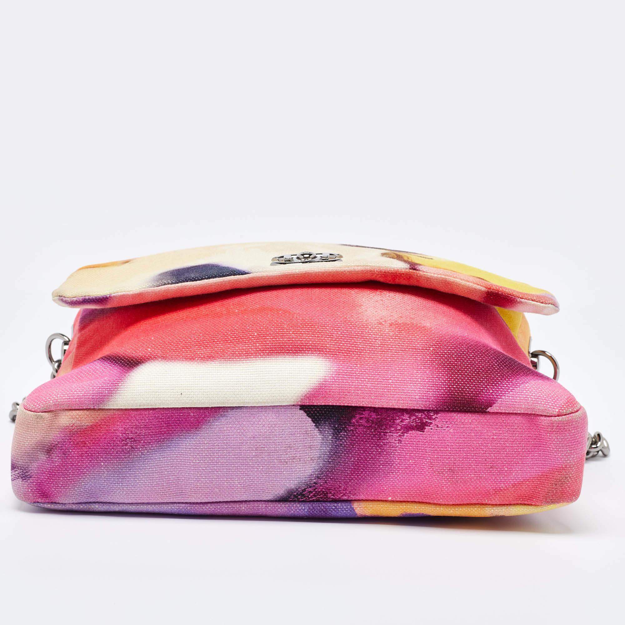 Chanel Multicolor Printed Canvas Flower Power Messenger Bag 3